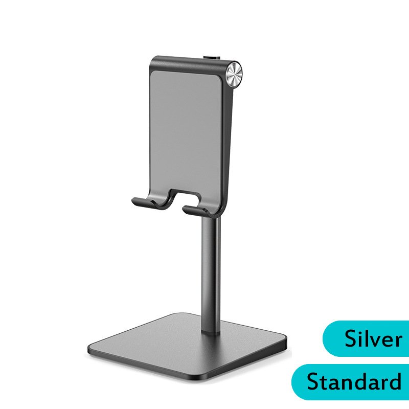 Telescopic Desk Mobile Phone Holder Stand for IPhone IPad Adjustable Metal Desktop Tablet Holder Gray-Standard Edition