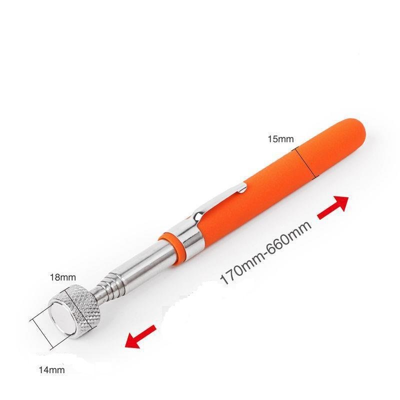 Telescopic Magnetic Pick-up  Tool With Adjsutable Handle Grip Extendable Handy Tool For Picking Up Nuts 10lbs orange