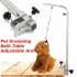 Telescopic Stainless Steel Bracket Pet Grooming Table Hanger Leash Beauty Table Accessories Silver Telescopic