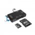 Tf Sd Card  Reader Memory Card Portable Usb2 0 Type C Adapter Multi function Card Reader black