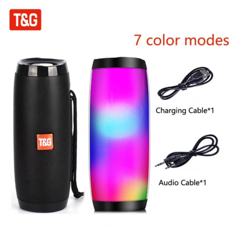 Tg157 Portable Speaker Bluetooth-compatible Loudspeaker Column Wireless Fm Radio With Microphone black