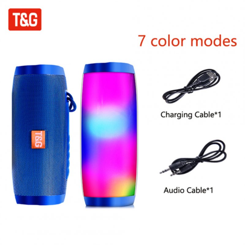 Tg157 Portable Speaker Bluetooth-compatible Loudspeaker Column Wireless Fm Radio With Microphone blue