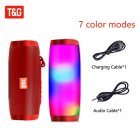 Tg157 Portable Speaker Bluetooth-compatible Loudspeaker Column Wireless Fm Radio With Microphone Red