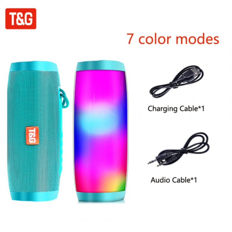 Tg157 Portable Speaker Bluetooth-compatible Loudspeaker Column Wireless Fm Radio With Microphone green