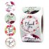 Thank You Sticker Label with 4 Garlands Pattern for Envelope Sealing Decor As shown 1inch 25mm 
