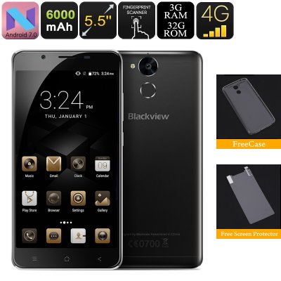 Продайте скидку HK Warehouse Blackview P2 Lite Android Phone - 4G, батарея 6000mAh, оперативная память 3 ГБ.   5,5-дюймовый дисплей FHD, 4G, OTG, Android 7.0 (черный)