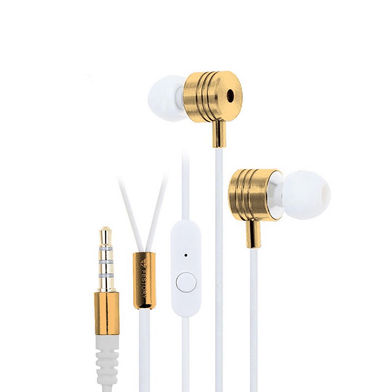 In-Ear Bass Earphones (Gold-White)