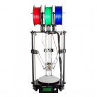 The Geeetech Rostock 301 Mix Color 3D Printer lets you print 3 colors and different filaments at the same time through one 0 4mm nozzle 