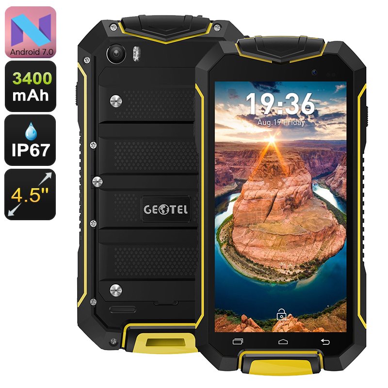 Geotel A1 Rugged Android 7 Phone (Yellow)