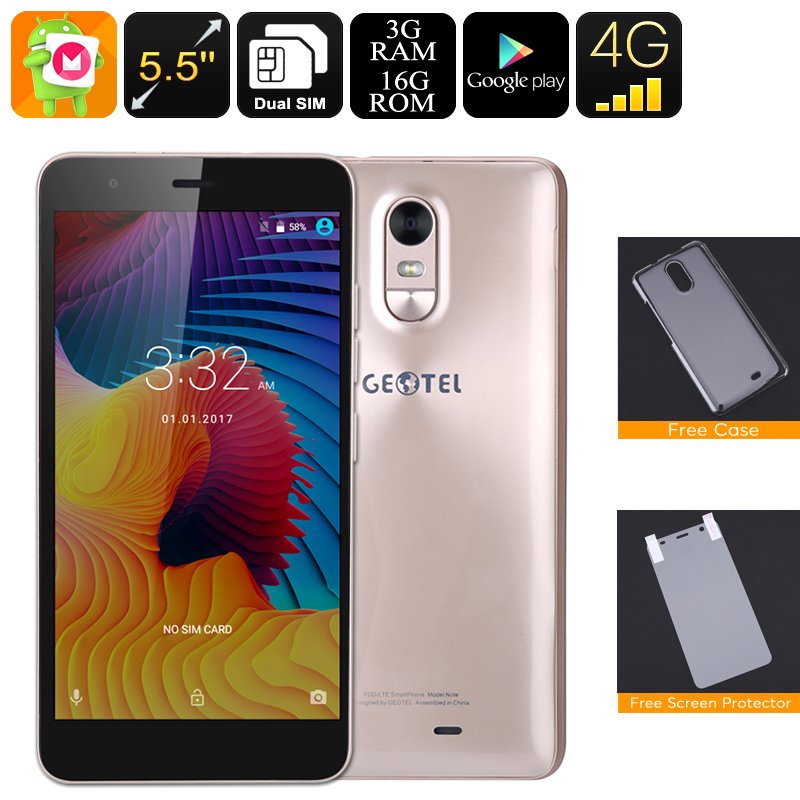 Android Smartphone Geotel Note (Gold)