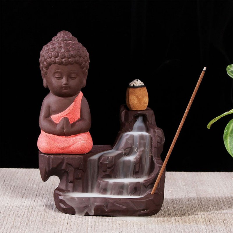 The Little Monk Backflow Incense Burner / Incense Cones Home Decoration Red incense burner