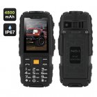 The NO 1 A9 GSM phone is the perfect outdoor companion  coming with a physical key pad  IP67 waterproof rating  4800mAh battery and a powerful flashlight