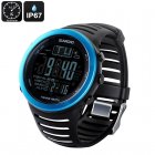 The Sunroad FR720 5ATM Fishing Watch is capable of tracking 6 of your favorite fishing locations at once  Comes with a thermometer  barometer  IP67 and more 