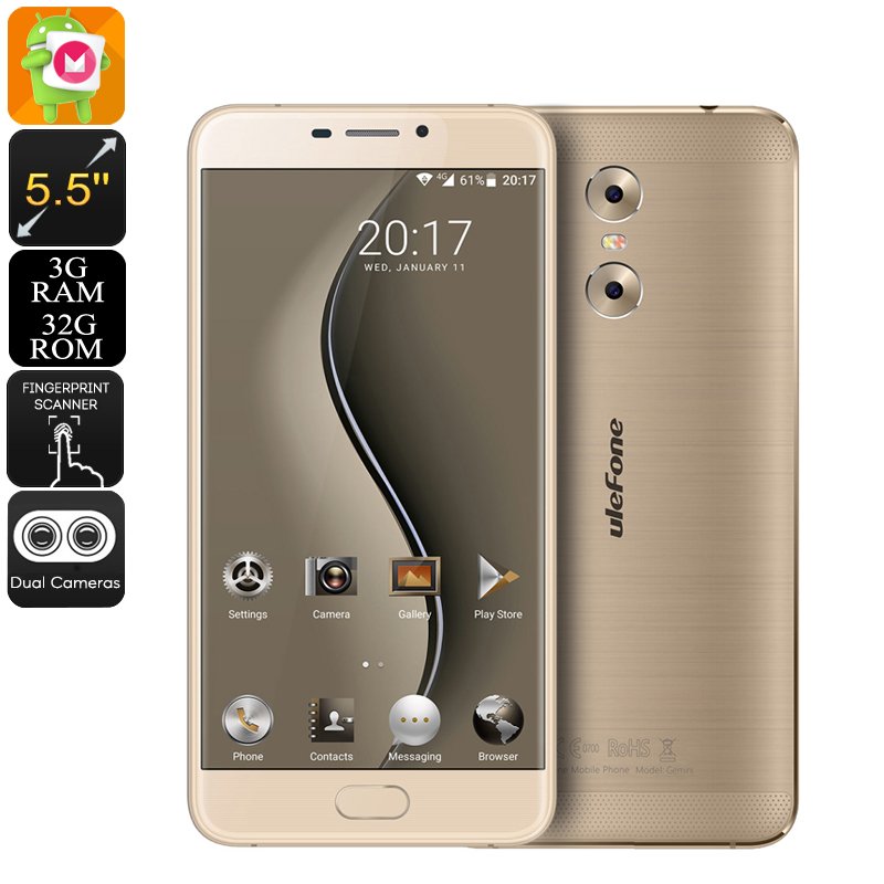 Ulefone Gemini Android Phone (Gold)