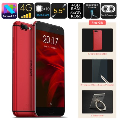 Продать скидку HK Warehouse Ulefone Gemini Pro Android Smartphone - Deca-Core CPU, 4 ГБ оперативной памяти, Android 7.1, Dual-Lens 13MP Camera, Dual-IMEI (красный)
