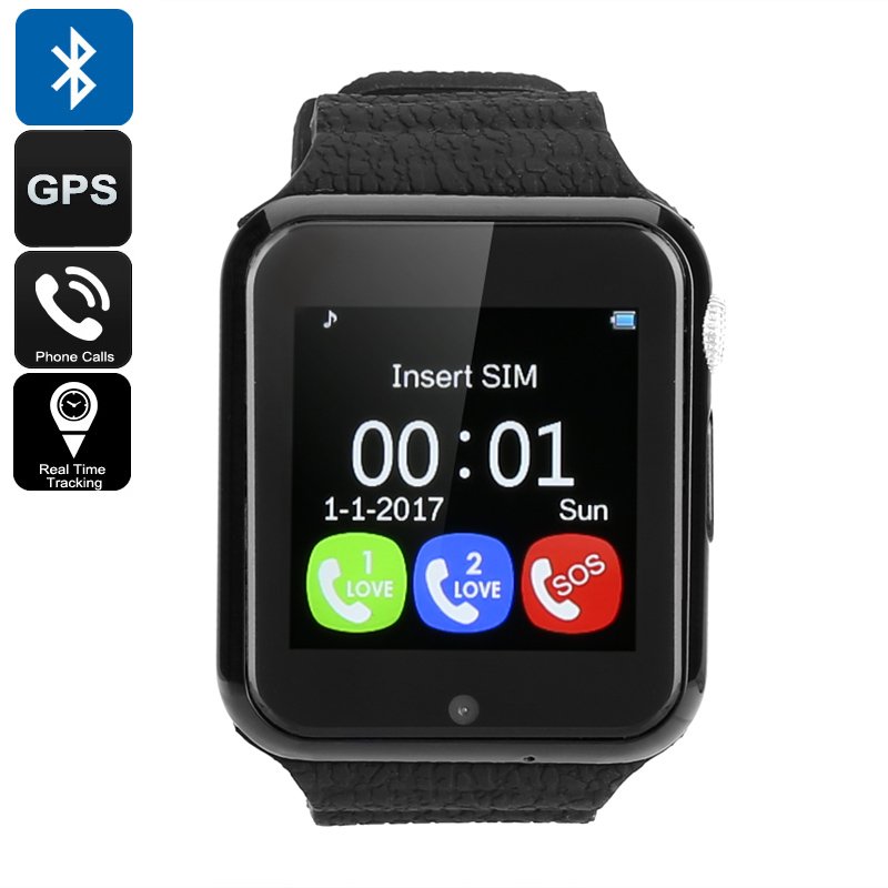 VK7 Kids GPS Smart Watch (Black)