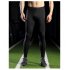 Thermal Casual Pants Men Compression Tights Skinny Leggings Elastic Fitness Male Trousers with Reflective Stripe black L