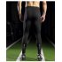 Thermal Casual Pants Men Compression Tights Skinny Leggings Elastic Fitness Male Trousers with Reflective Stripe black L