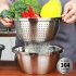 Thicken Colander Strainer Basin Cooker Utensil Mixing Bowl Kitchen Tool Rice Sieve Fruit Washing 304 stainless steel basin
