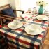 Thicken Red Blue Beige Large Grid Home Cotton Cover for Decor