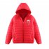 Thicken Short Padded Down Jackets Hoodie Cardigan Top Zippered Cardigan for Man and Woman Red D M