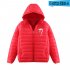 Thicken Short Padded Down Jackets Hoodie Cardigan Top Zippered Cardigan for Man and Woman Red D M