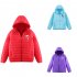 Thicken Short Padded Down Jackets Hoodie Cardigan Top Zippered Cardigan for Man and Woman Red D L