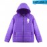 Thicken Short Padded Down Jackets Hoodie Cardigan Top Zippered Cardigan for Man and Woman Purple A S