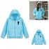 Thicken Short Padded Down Jackets Hoodie Cardigan Top Zippered Cardigan for Man and Woman White A S