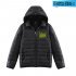Thicken Short Padded Down Jackets Hoodie Cardigan Top Zippered Cardigan for Man and Woman Black C S