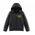 Thicken Short Padded Down Jackets Hoodie Cardigan Top Zippered Cardigan for Man and Woman Black C XXXL