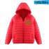 Thicken Short Padded Down Jackets Hoodie Cardigan Top Zippered Cardigan for Man and Woman Red C XXL