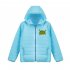 Thicken Short Padded Down Jackets Hoodie Cardigan Top Zippered Cardigan for Man and Woman Blue C XL