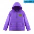 Thicken Short Padded Down Jackets Hoodie Cardigan Top Zippered Cardigan for Man and Woman Purple C XXXL