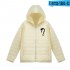 Thicken Short Padded Down Jackets Hoodie Cardigan Top Zippered Cardigan for Man and Woman White D XXXL