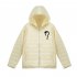 Thicken Short Padded Down Jackets Hoodie Cardigan Top Zippered Cardigan for Man and Woman White D XXXL
