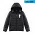 Thicken Short Padded Down Jackets Hoodie Cardigan Top Zippered Cardigan for Man and Woman Black A L