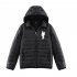Thicken Short Padded Down Jackets Hoodie Cardigan Top Zippered Cardigan for Man and Woman Black A L