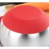 Thicken Silicone Bottom Stainless Steel Bowl woth Handle for Egg Beater Salad Knead Dough  No Cover  16cm Red handle basin  without cover 