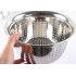 Thicken Stainless Steel Rice Washer Drain Basket for Kitchen Vegetables Washing Storage 22cm