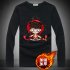 Thicken Velvet Sweater with Cartoon Pattern Decor Loose Pullover Top for Man Plus velvet RE black 2XL
