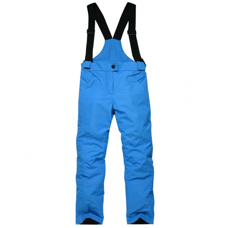 Thicken Windproof Warm Snow Children Trousers Winter Skiing and Snowboard Pants for Boys and Girls blue_M