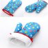 Thickened Heat Insulation Microwave Oven Gloves  Protective Hand Cover Kitchen Accessories Small dot green