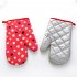 Thickened Heat Insulation Microwave Oven Gloves  Protective Hand Cover Kitchen Accessories Small dot green