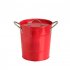 Thickened Ice Bucket With Lid Handles Portable Multi purpose Beverage Tub Insulated Drink Tub Drink Chiller red