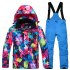 Thickened Outdoor Suit Warm and Cold proof Ski Outfits Waterproof Winter Children s Ski Wear Red camouflage   rose red pants M