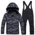 Thickened Outdoor Suit Warm and Cold proof Ski Outfits Waterproof Winter Children s Ski Wear White lightning top   black pants L