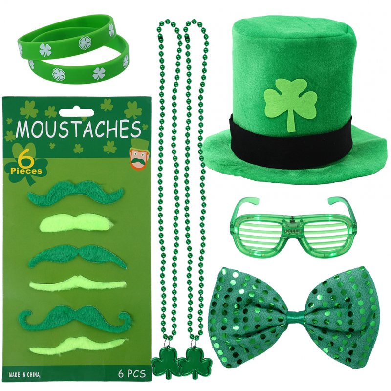 US Thinkmax 13pcs ST Patrick's Day Parade Mens and Womens Costume Accessories Set for Irish Day Saint Paddy's Day Celebration Outfit Attire March & Party Events