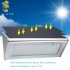 This 800 lumen outdoor LED light features motion detection and a solar panel to recharge its battery during the day 