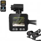 This Dual Camera Motorcycle DVR comes with two waterproof cameras and a 2 Inch display  Its 0 3MP CMOS sensor treats you with crisp 720p footage  